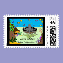 Veined octopus postage postage