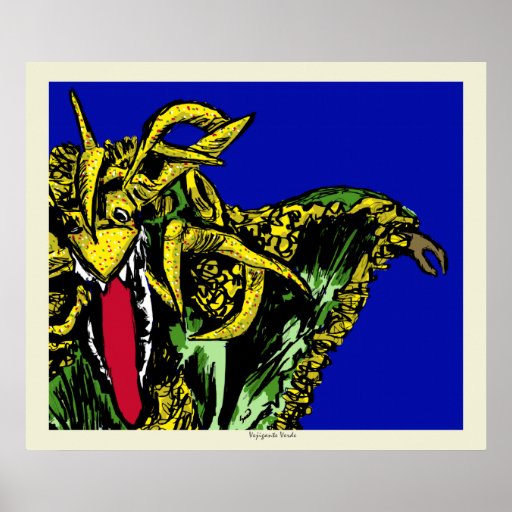 Vejigante Verde y Amarillo Posters