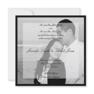 Vellum Look Photo Square Wedding Invitation invitation