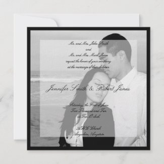 Vellum Look Photo Square Wedding Invitation invitation