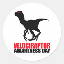 Velociraptor Awareness Day Stickers