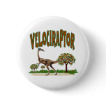 velociraptor pinback button