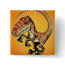 Velociraptor Raptor Dinosaur by Marco D Carillo Buttons