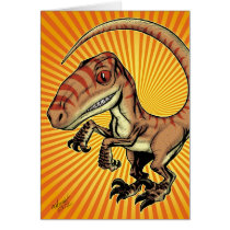 Velociraptor Raptor Dinosaur by Marco D Carillo Cards
