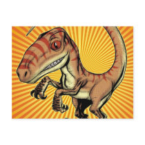 Velociraptor Raptor Dinosaur by Marco D Carillo Postcard