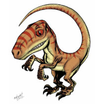 Velociraptor Raptor Dinosaur by Marco D Carillo Tee Shirts