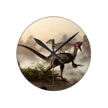 Velociraptors Round Wall Clock