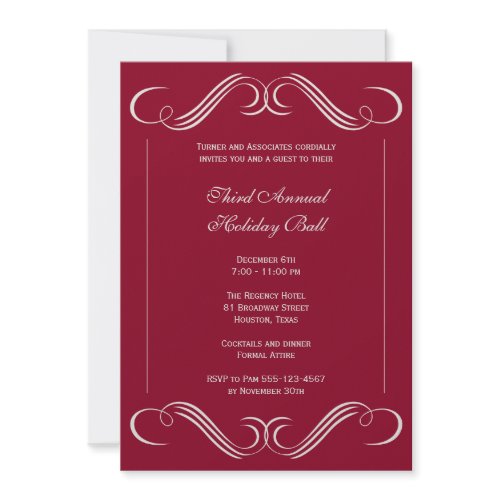 Velvet red symphony flourish corporate event party invitation