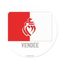 Vendée flag with name round stickers