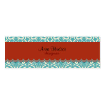 Venetian Baroque Ornamental Chic Damask Blue Red Business Card