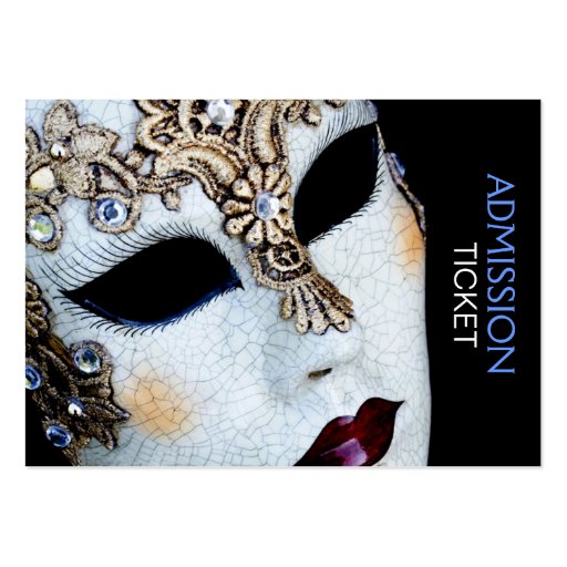 Venetian Mask Masquerade Party Admission Tickets Business Card
