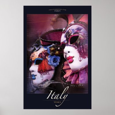 Venetian Masks Print by ItalyShoppe