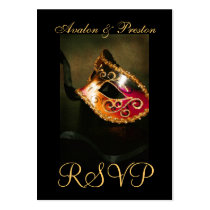 Venetian Masquerade Mask RSVP Wedding Cards business cards