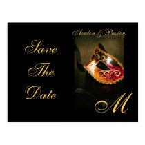 Venetian Masquerade Mask Save The Date Postcard postcards
