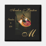 Venetian Masquerade Monogram Save The Date Magnet