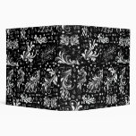 Venetian Ornament Antique Damask Black, White 3 Ring Binder