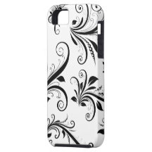 Venetian Ornament Antique Damask Black, White iPhone 5 Case