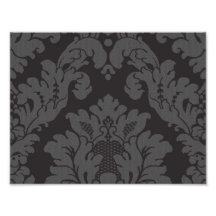 Venetian Ornament Antique Damask Gray, Black Art Photo
