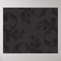 Venetian Ornament Antique Damask Gray, Black Poster