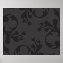Venetian Ornament Antique Damask Gray, Black Print
