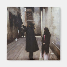 Venetian Street fine art painting John Sargent Refrigerator Magnet