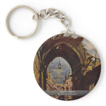 Venetian Vedute By Guardi Francesco Keychain