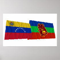 Venezuela and Amazonas Waving Flags Posters