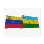 Venezuela and Anzoátegui Waving Flags Postcards