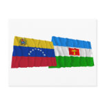 Venezuela and Barinas Waving Flags Postcards