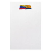 Venezuela and Cojedes Waving Flags Custom Stationery