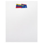 Venezuela and Falcón Waving Flags Custom Letterhead