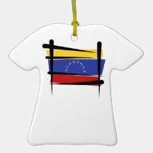 Venezuela Brush Flag Christmas Tree Ornament