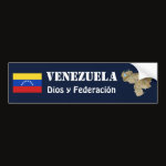 Venezuela Flag Map Text Bumper Sticker