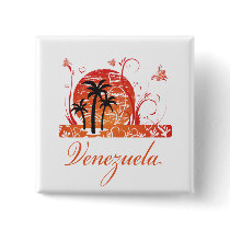 Venezuela Summer Palm Trees Button by lizardkg Venezuela Summer Palm Trees Button