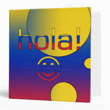 Venezuelan Gifts : Hello / Hola + Smiley Face 3 Ring Binders