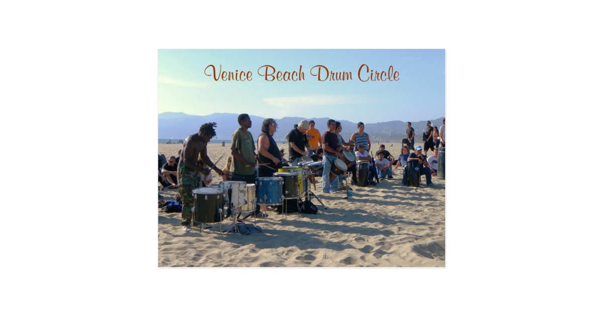 Venice Beach Drum Circle Postcard! Postcard Zazzle