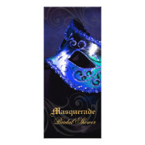 Venice Blue Masquerade Bridal Shower Invitation