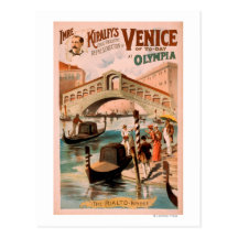 Venice, Bride of the Sea at Olympia Gondolas 2 Postcard