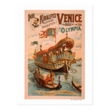 Venice, Bride of the Sea at Olympia Gondolas 3 Postcard