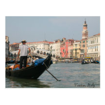 Venice Canal with Bridge Post Card