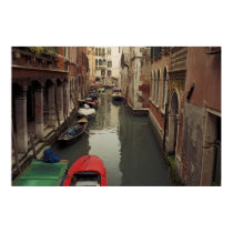 Venice Canal with red boat posters by Costales Venice Canal with red boat posters