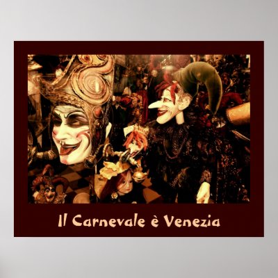 Venice Carnival Poster by moonrisings A vintage image of Carnival masks 