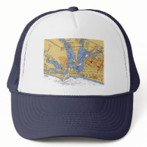 Venice, Florida nautical Harbor chart Hat by sailorpatp Venice, Florida nautical Harbor chart Hat