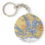 Venice, Florida nautical Harbor chart Keychain