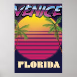 Venice Florida retro vacation poster