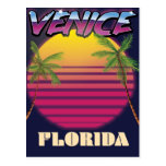 Venice Florida retro vacation poster Postcard