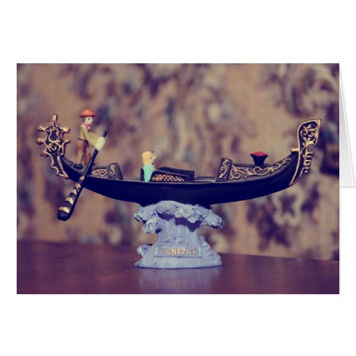 Venice gondola decoration greeting card