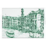 Venice in green ink card