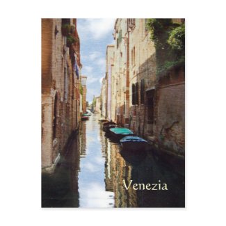 Venice, Italy Canal Mezzotint Postcard