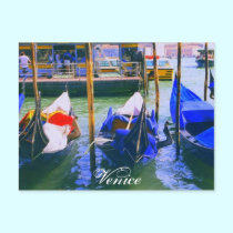 Venice Italy Postcard Post Card Gondolas
